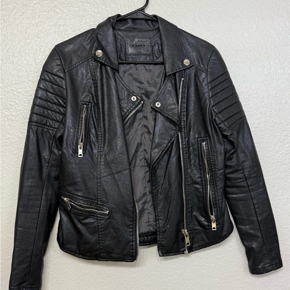 Blank NYC Black Leather Moto Jacket - Picture 1 of 11